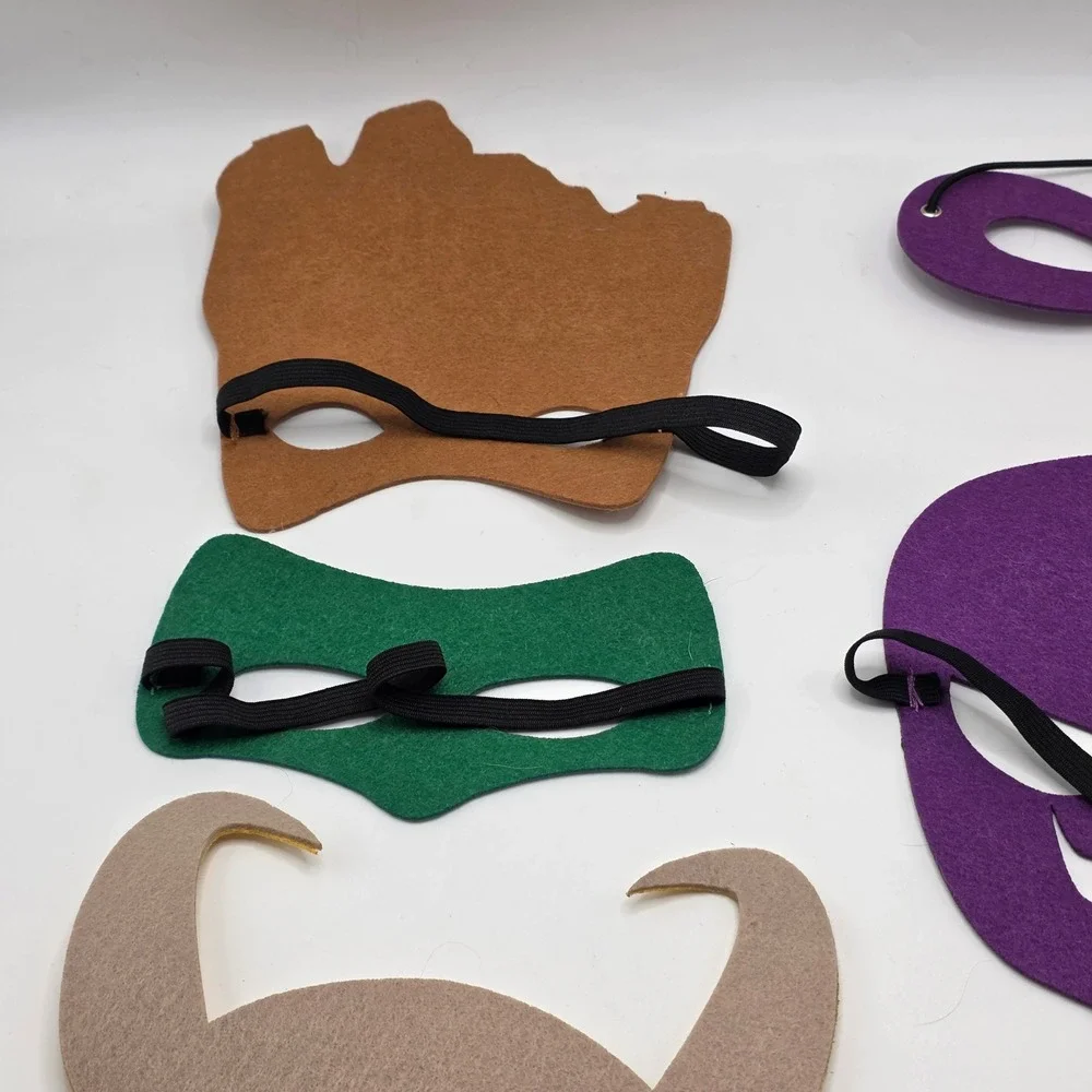 Superhero Felt Masks Kids 6pc Set Groot Thanos Loki Iron Man Green Lantern Party